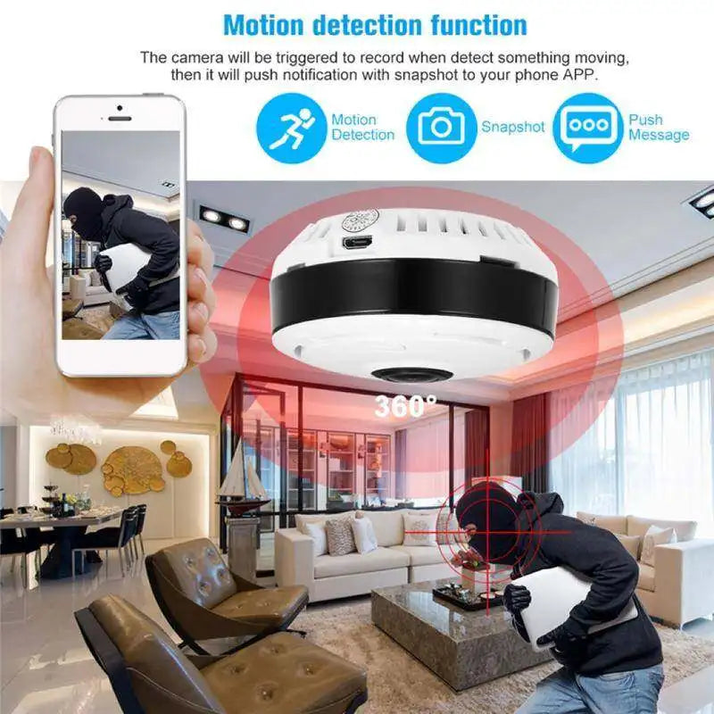 V380 Wifi Panorama Camera 1080P Security Camera 360 Degree Panoramic Fisheye IP Camera Night Vision CCTV Surveillance Camera