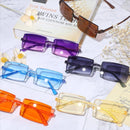 Fashion Retro Rimless Rectangular Sunglasses Candy Color Sunglasses Rectangle Shade Gradient Rimless Women Summer Sun Glasses