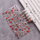 3pcs Valentine's Day embossed nail art stickers, easy application for nail decoration, DIY, gift, party makeup styling, Y2K