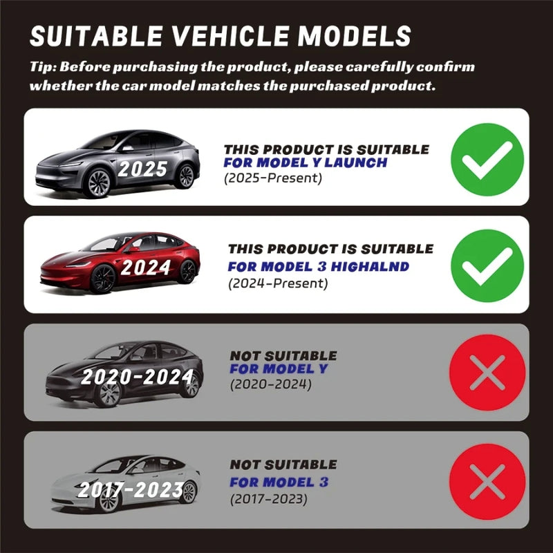 For Tesla Model Y Juniper 2025 & Model 3 Highland 2024 2025 ABS Center Console Organizer Tray Armrest Storage Box Accessories