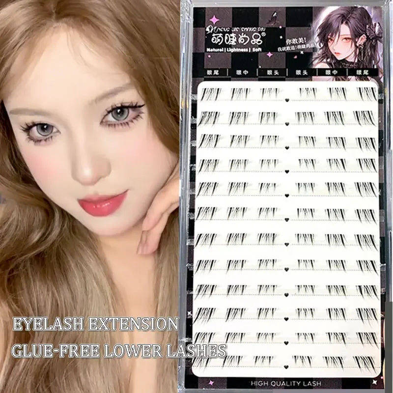 Self-adhesive Lower Lashes Glue-free Underlash Multiple Styles Single Tuft Eyelashes Natural Fox Under Eyelash Novice Eyelashes