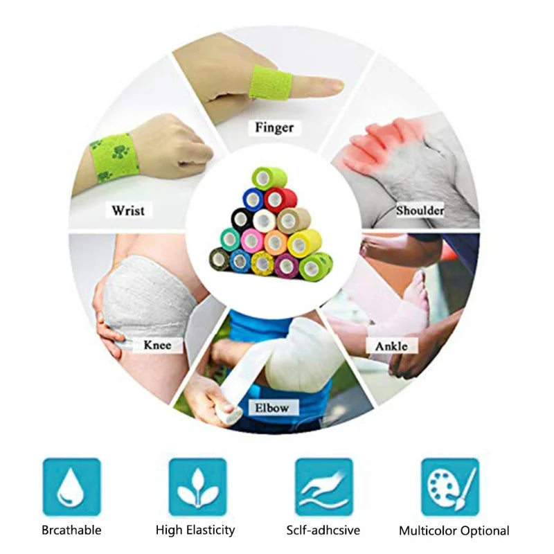 10cmx4.5m Colorful Sport Self Adhesive Elastic Bandage Wrap Tape Elastoplast For Knee Support Pads Finger Ankle Palm Shoulder