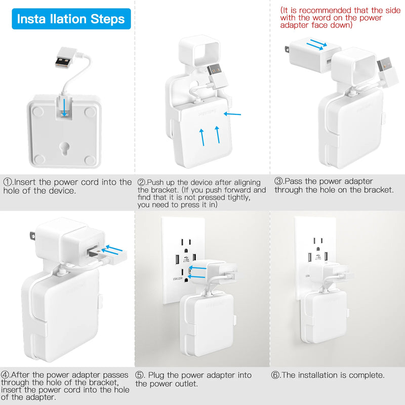 Sturdy Wall Mount Holder with A Short Cable for SwitchBot Hub Mini,Stylish Cable Arrangement Bracket for SwitchBot Hub Mini