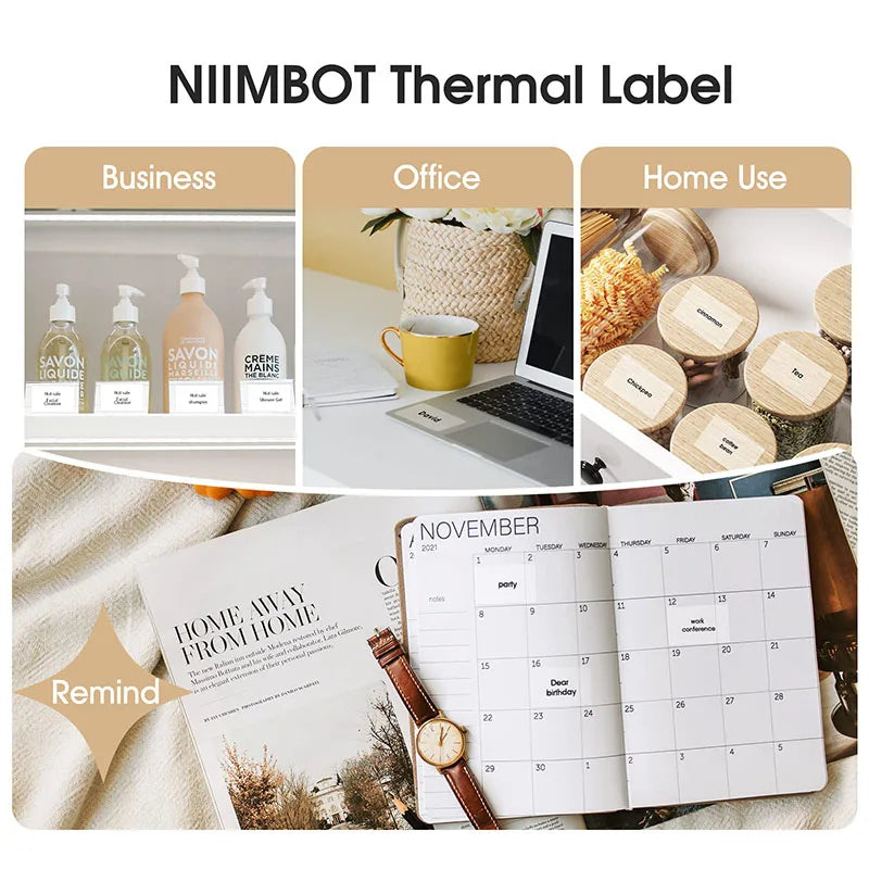 Niimbot Label For B1/B21/B3S Mini Printer Portable Thermal Label Stickers Self-Adhesive Waterproof Label Maker Sticker New