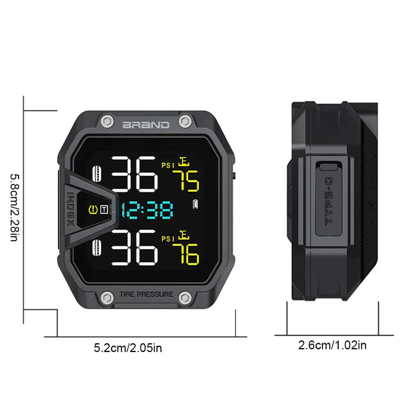 Motorcycle TPMS Tire Pressure Monitoring System IP65 Waterproof Motorbike Tyre Pressure Temperature Alarm Motorcycle Accessories