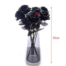 5 Stück Seide Schwarze Rose Künstliche Blumenkopf Strauß Wohnzimmer Hochzeits-Weihnachtsdekoration Neujahrsdekoration