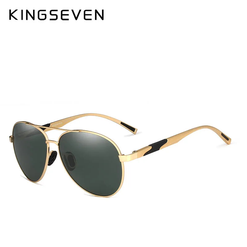 KINGSEVEN New Aviation Gun Gradient Sunglasses Brand Men Design Sun glasses Polarized HD Aluminum Driving Oculos N7228