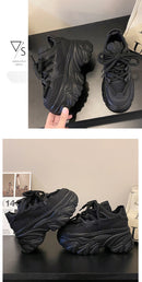 Women Platform Casual Breathable Mesh Shoes 2025 New Summer Chunky Sneakers 8.5CM Wedges Hidden Heels Hollow Leisure Shoes Woman