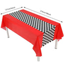 Black white racing tablecloth checkered flags racing car table cover plates cups race Track racing birthday party decor supplies