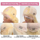 40 inches 613 Honey Blonde Body Wave Wigs 13x6 HD Lace Frontal Human Hair Wigs 13x4 Lace Front Wig Water Wave Pre Plucked