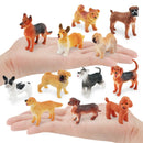 Realistic Plastic Puppy Figures Playset Hand Painted Mini Dogs Animals Toy Cake Toppers Easter Eggs Christmas Birthday Gift
