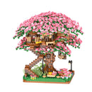 Mini Sakura Tree Building Blocks Set Diy Cherry Blossom Bricks with Light Treehouse Model Ornament Romantic Gift for Girlfriend
