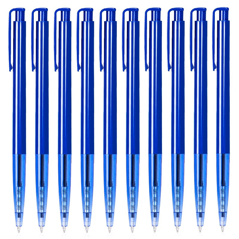 Deli-Bullet Tip Ballpoint Pen Set, Fine Point 0.7mm, Blue Ink, Office and School Supplies, Stationery, 10/60Pcs