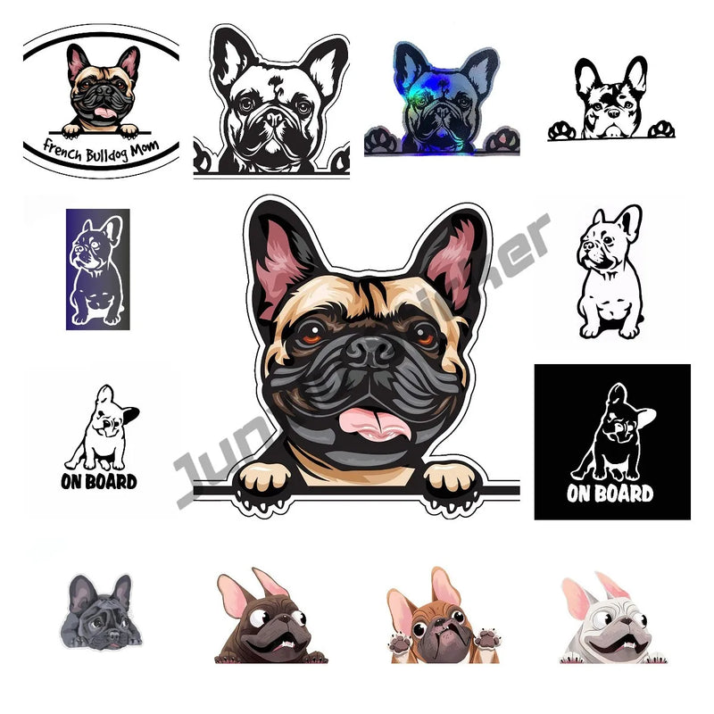 French Bulldog Holographic Decal Dog Paws Breed Bumper Sticker - for Laptops Tumblers Windows Cars Trucks Walls Decoration
