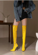 Autumn and Winter New Style Fashion High-heeled Women's Long Boots Sharp Toe Sexy Party Over The Knee Boots High 12cm Size 35-48