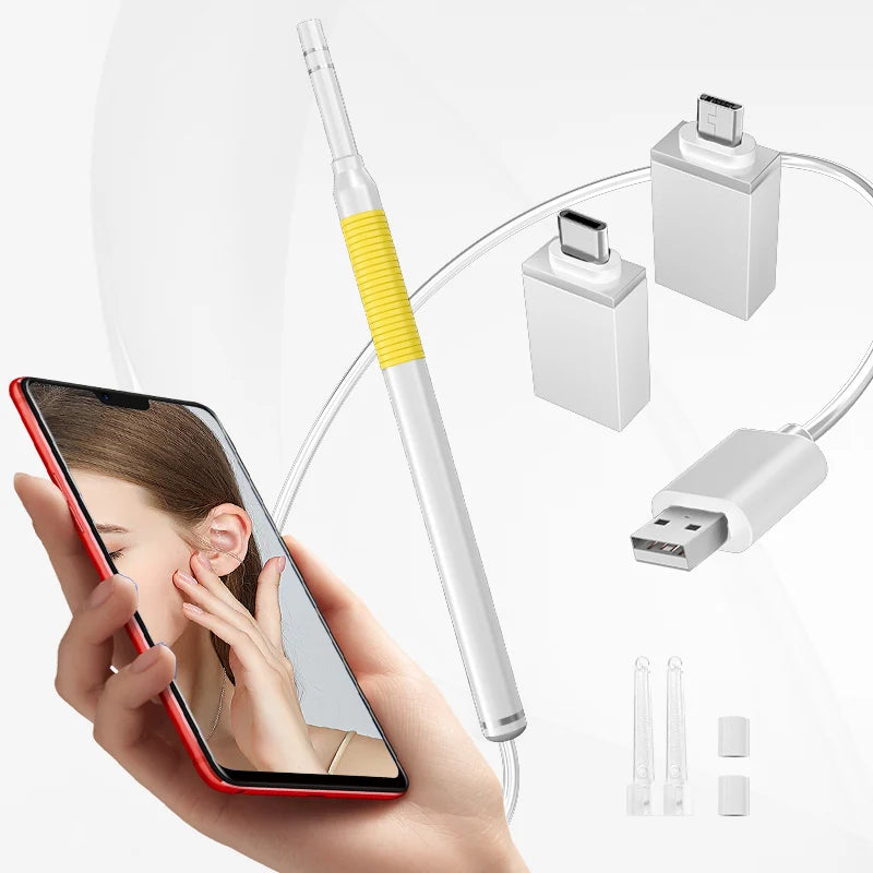 Ear Wax Removal Camera USB Ear Endoscope Camera With 6 Adjustable LED Ear Camera Compatible with Android Smartphone PC