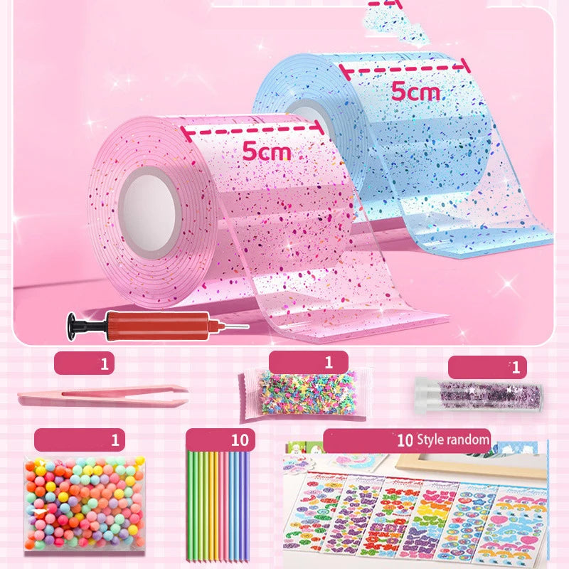 PET Nano Glue DIY Blow Bubble Nano Tape Nano Glue Double Sided Tape Nano Tape Sticky Ball Tape DIY Crafts Tape Toys Kids