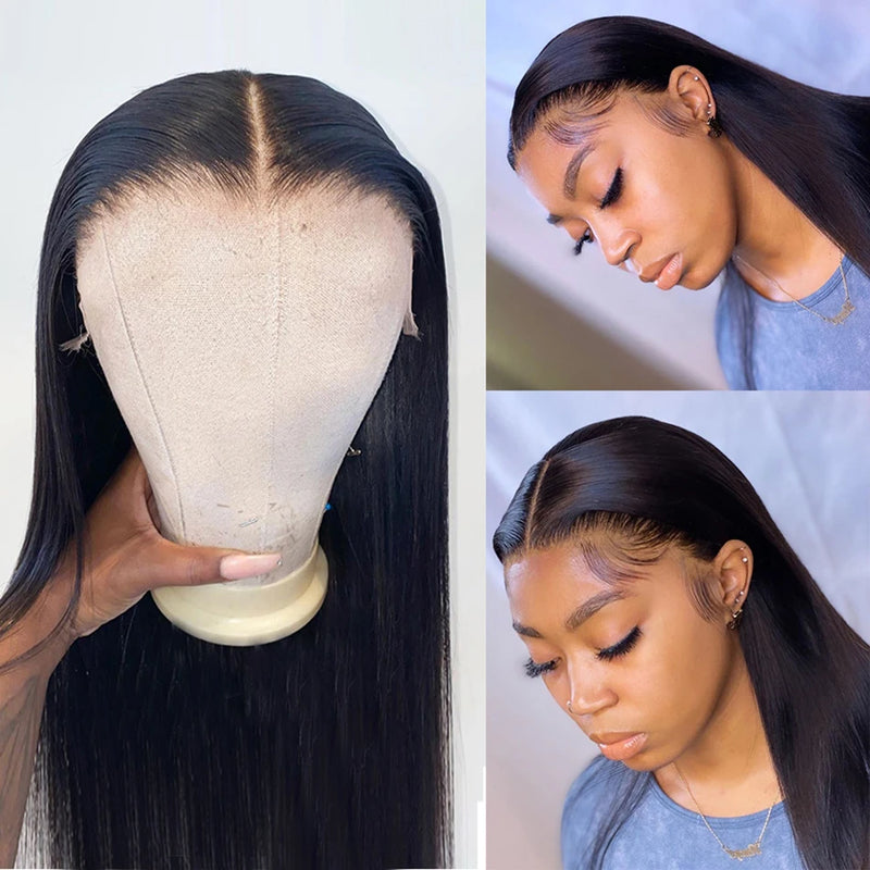 Tuneful Silky Straight 13x6 13x4 HD Lace Front Human Hair Wigs Peruvian Pre Plucked HD Transparent Lace Frontal Wigs For Women