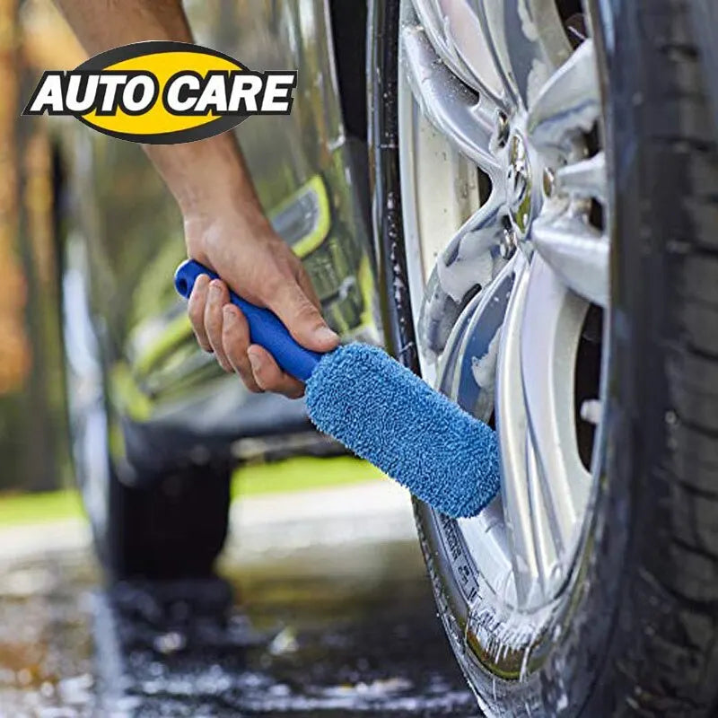 2Piece Car Wash Brush Microfiber Tire Scrubber Wheel Brush Trunk Dust Remover Detailing Clean Tool Car Cleaning Tools