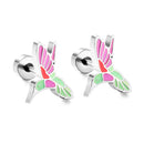 LUXUSTEEL Lovely Coloful Animal Stud Earrings For Girls Stainless Steel Anti-allergy Rabbit Penguin Dog BFF Jewelry Gifts