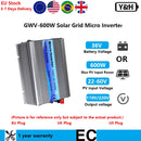 Y&H 600W Grid Solar Inverter MPPT Pure Sine Wave Micro Inversor 24V 36V BAT 11-32V PV Input AC120V/220V Solar Panel Home System