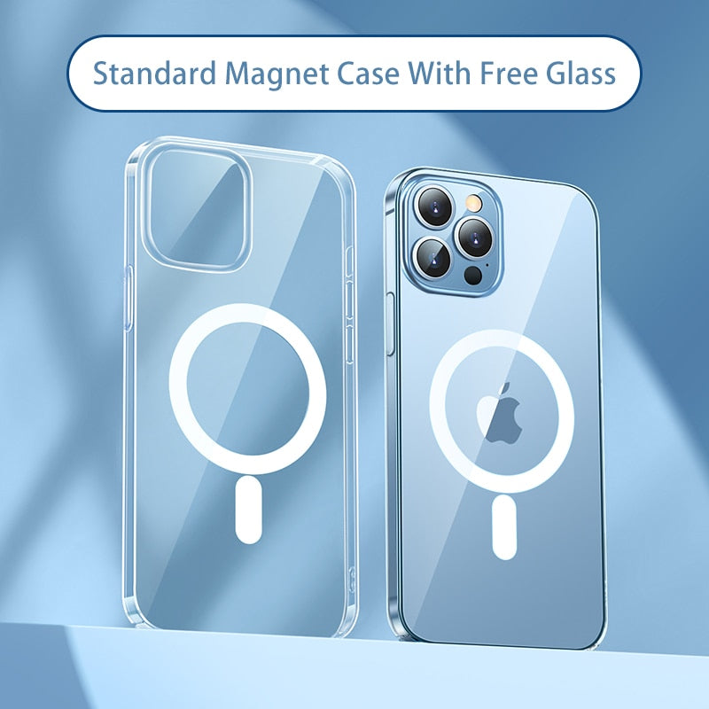 Baseus Transparent Magnetic Phone Case for iPhone 14 13 12 11 Pro Max Wireless Charging Cover For iPhone13 12Pro Max Magnet Case