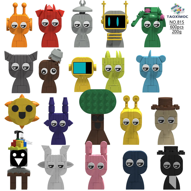 Sprunki Blocks Toys Sprunki Incredibox Building Blocks Model Children's Educational Oren Wenda Building Block Toys for Kids Gift