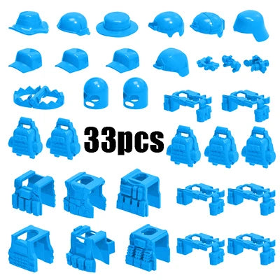 WW2 Military Building Blocks Mini Bricks Solider Figures Gifts Weapon Equipment Accessories USA Greman Vests Armor Toys For Kids