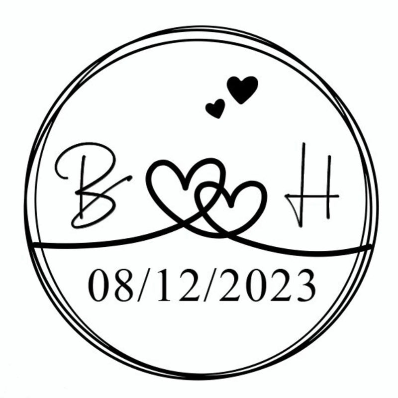 96 Pcs Personalized Round Circle Label Stickers Custom Name Date Thank You Stickers for Bridal Shower Party Favors