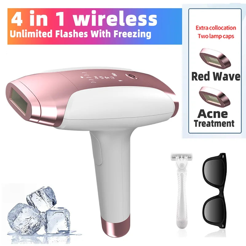 Professional Women Laser Hair Removal IPL Epilator Female Pulsed Light Electric Depilatory Device For Facial Body Bikini