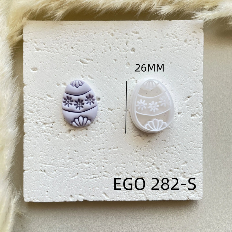 Shapes Small Easter Theme Polymer Clay  Cutter for Making Earrings, Easter Egg Rabbit Shape crucifix Soft pottery jewelry making