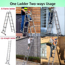 Ladders Extendable Telescopic 2.6M-5M Heavy Duty Multi Purpose Straight Loft Ladder Portable Folding Stainless Steel Ladder Tool