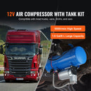 SucceBuy 12V Air Compressor with Tank 1.6 Gallon/6 L 120 psi Onboard Air Compressor System for Train Air Horns Inflating Tires