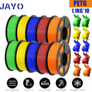 JAYO 10Rolls petg Filament 175mm 3d printing no bubbles no drawing smooth multiple colors optional for 3D printing 1.1kg/1roll