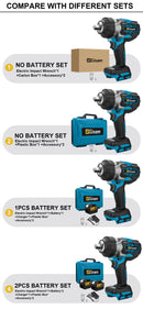 Gisam 2800N.M Torque Brushless Electric Impact Wrench 1/2 inch Screwdriver Cordless Wrench Power Tool For Makita 18V Battery Pin