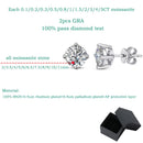 Smyoue 0.1-3CT Test bestanden Moissanit Ohrstecker für Männer und Frauen S925 Silber Platinbeschichtet Braut Hochzeit Diamant Ohrstecker GRA