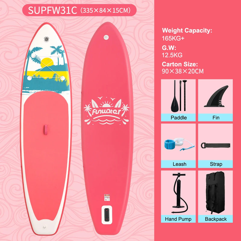 FunWater 350✖87✖15cm Sup Board Inflatable Surfboard Stand Up Paddle Board Inflatable Sup PaddleBoard with Accessories EU Stock
