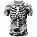 Halloween Skeleton Skull 3D Print T-Shirts Men Women O-Neck Short Sleeve T Shirt Oversized Harajuku Y2k Tees Tops Kids Clothing