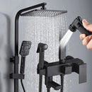 Black/Chrome Brass Shower Faucet Bathroom Shower Mixer Crane Rainfall Shower Set  For Bathroom