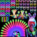 260PCS Glowing Party Set Decorations Neon Light Carnival Party, Suitable for Glow-in-the-Dark Wedding Party Accessories, Concert