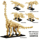 1225pcs 4in1 Jurassic Dinosaur Skeleton Fossil Building Blocks T-Rex Stegosaurus Triceratops Bricks Toys For Children Boy Gift