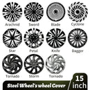 4 PCS Wheel Covers Hubcaps Design For 15 Inch Steel Wheels R15 Tire For Most Family Cars