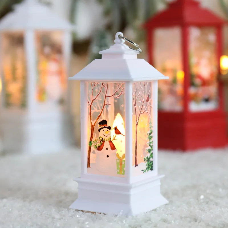 9PCS Christmas Candlestick Lamps Christmas Desktop Decorations Table Lamps Night Lights  Santa Claus Decoration