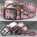 Rivet PU  Leather men's belt Fashion alloy belts Buckle luxury brand jeans belts for men business belt female belt