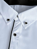 FGKKS New Men Shirts Brand Fashion Quality Smart Business Four Season Long Sleeve Casual Patchwork Elastic Male Dress Shirt