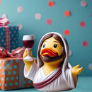 Unique Resin Duck Sculpture Halloween Creative and Playful Decorative Jesus Art for Home, Office, Collectibles