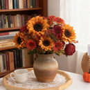 4PCS Mixed Artificial Flowers Bouquet: Sunflower & Peony for Home, Wedding, Party Decor, Valentine's New Year Decoration