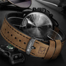 CURREN Top Luxusmarke Herren Militär Wasserdicht Leder Sport Quarzuhren Chronograph Datum Mode Casual Herrenuhr 8314