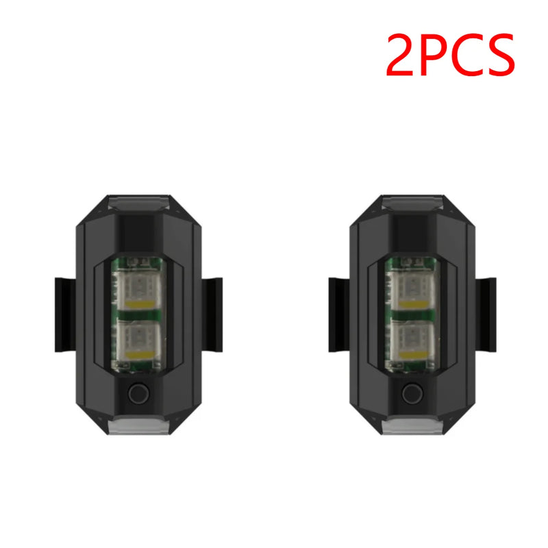 1-20pcs USB Rechargeable 7-Color LED Bicycle Taillight Drone Light Bike Safety Night Riding Warning Lamp Cycling Equipment