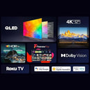 TCL 43RC650K 43-inch QLED Pro Television, 4K Ultra HD, Roku TV ，43RC650K